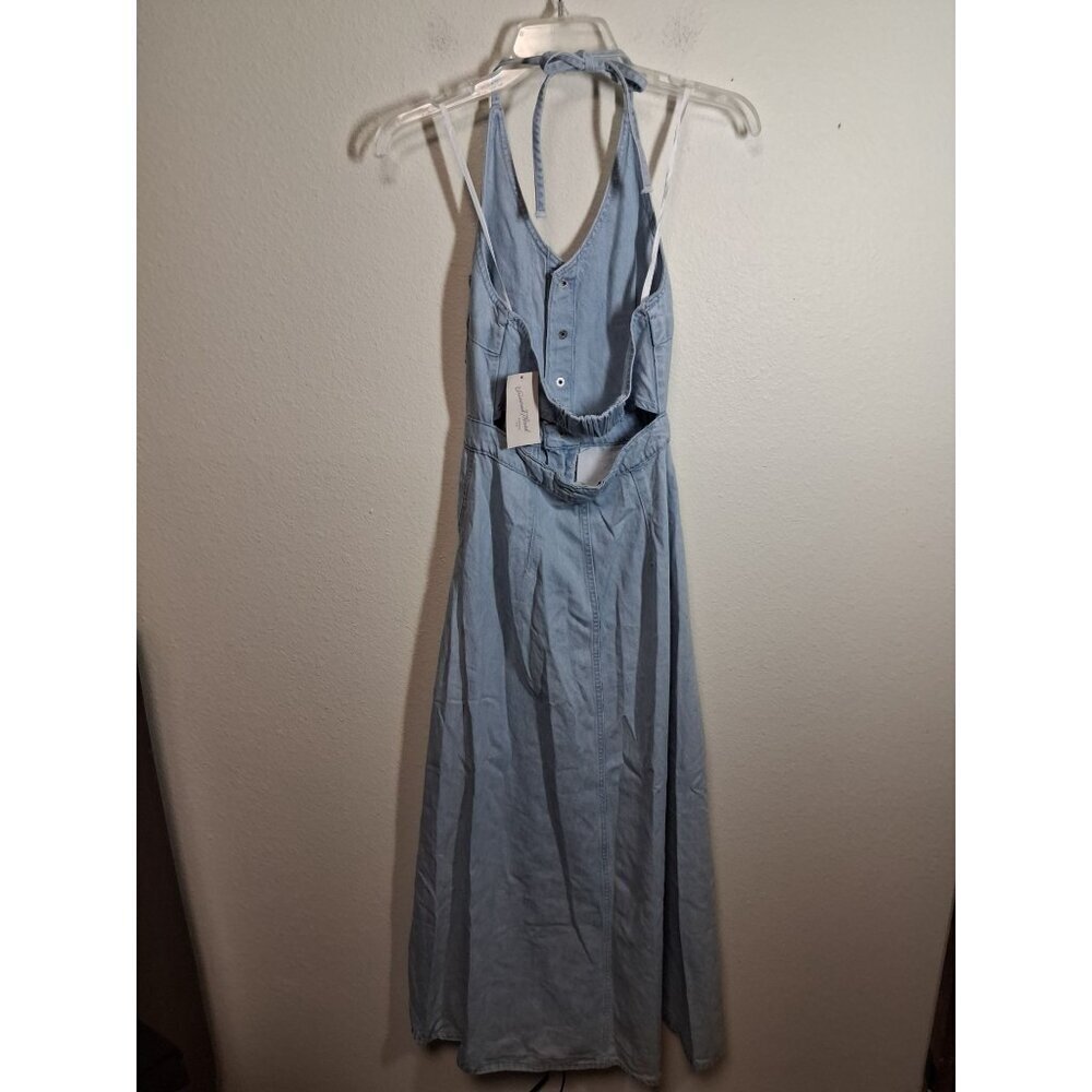NWT Universal Thread Denim Halter Maxi Dress Chambray Women's Size 00 - Picture 3 of 7
